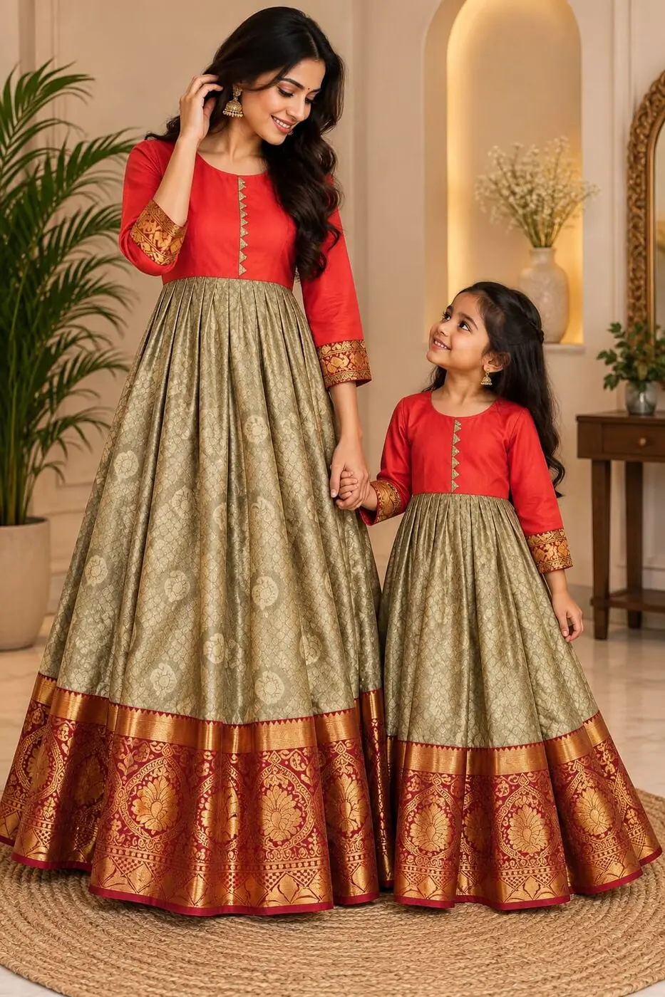 Ramya Mother & Daughter Combo shown on a mannequin in the boutique