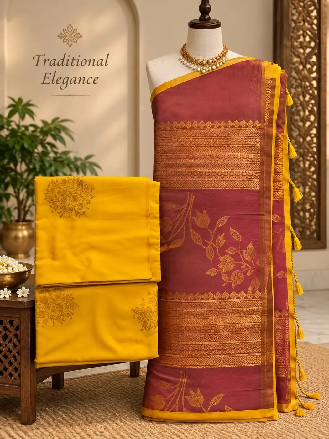 Traditional gold jewellery worn for a celebration