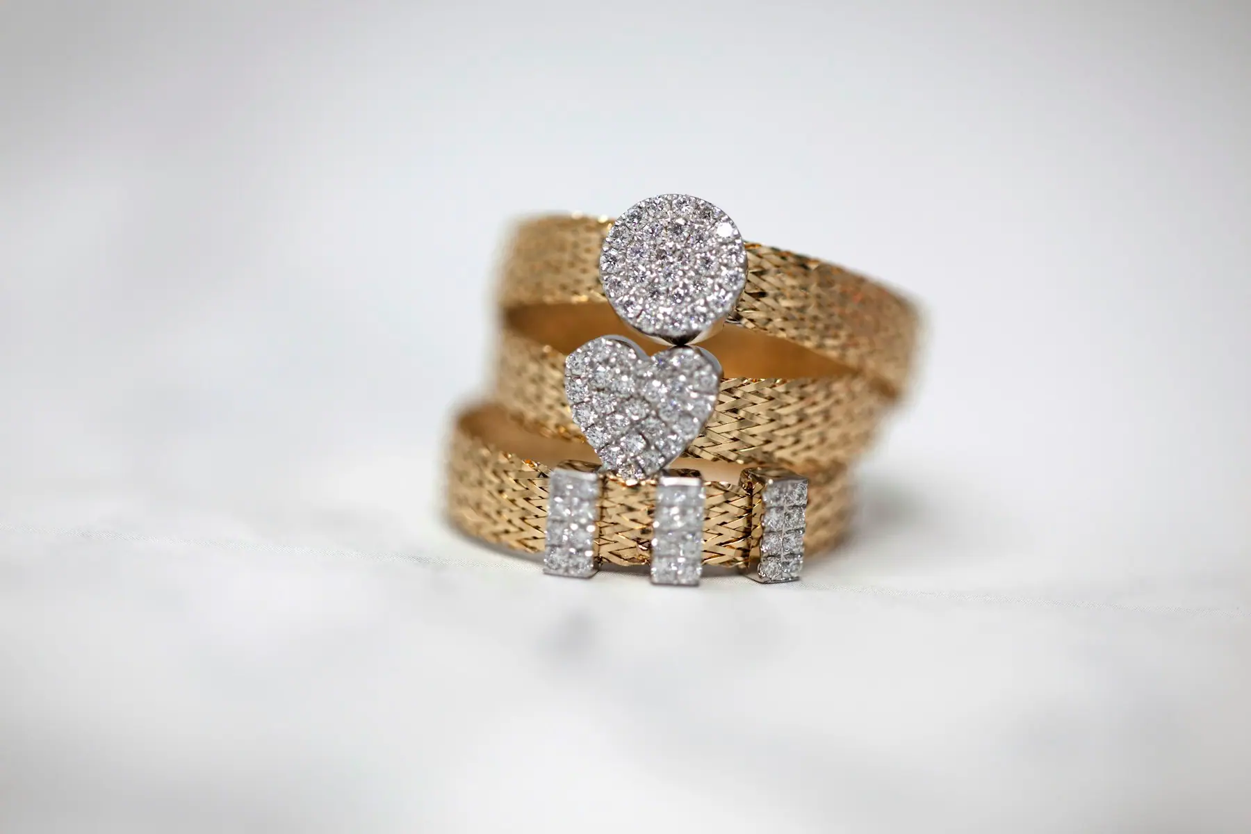 Mira Stack Rings — a set of three fine gold bands